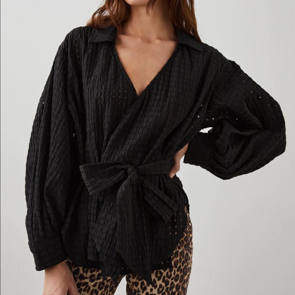 RAILS - EILEEN TOP - BLACK SEERSUCKER